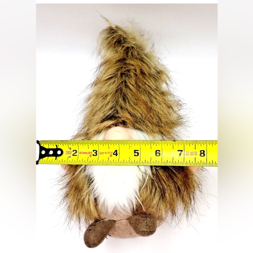 Steinar Fuzzy Hairy Gnome 12" Faux Fur Beard Hat Handmade Stuffed Plush - Picture 6 of 7